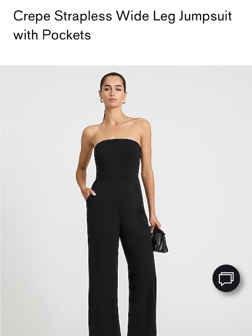 Express Black Strapless Wide-Leg Crepe Jumpsuit